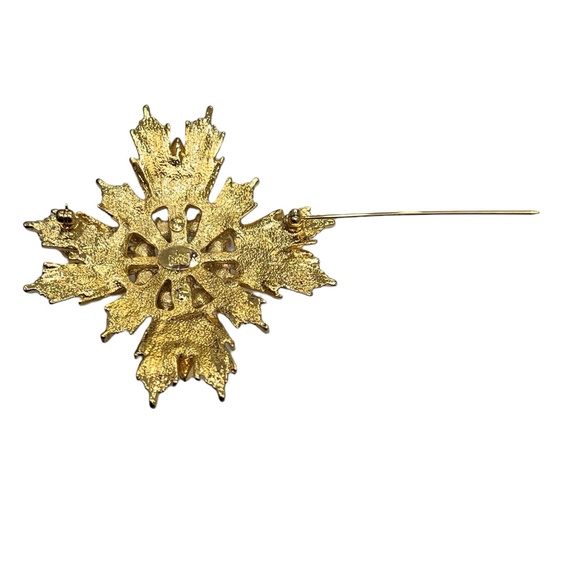 JOAN RIVERS STARBURST AMBER, GOLD & BLACK BROOCH - Picture 10 of 14